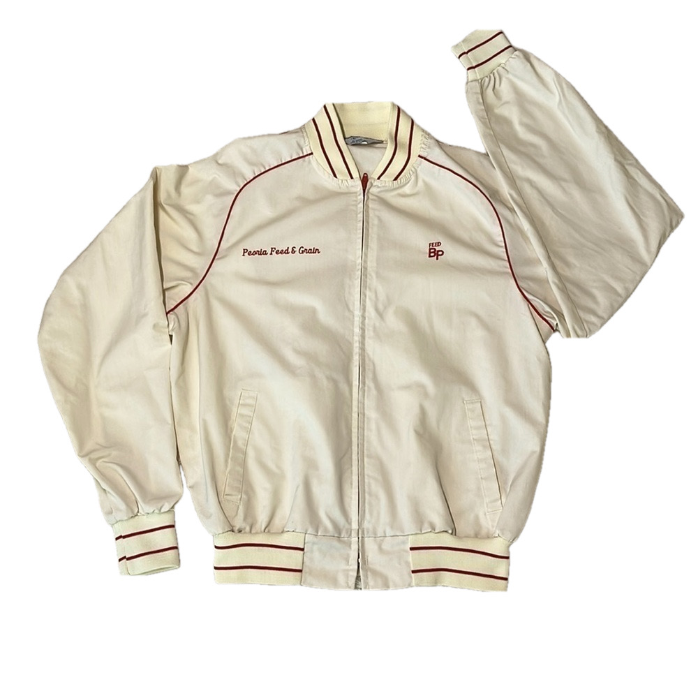 Vintage 1980s Swingster Full Zip Windbreaker Jacket Embroidered Large